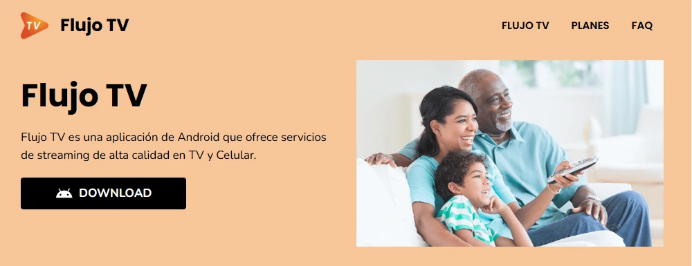 Descargue el archivo APK a través del sitio web oficial de Flujo TV.